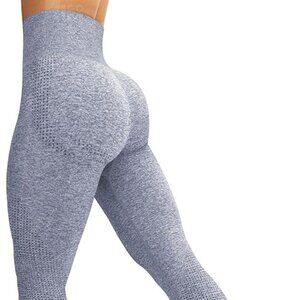 Seamless Leggings Smile Contour High Waist Workout Gym Yoga Pants Gray